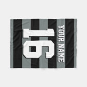 Black Charcoal Team Jersey Preppy Strip Fleecedecke (Vorderseite (Horizontal))