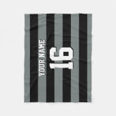 Black Charcoal Team Jersey Preppy Strip Fleecedecke (Vorderseite)