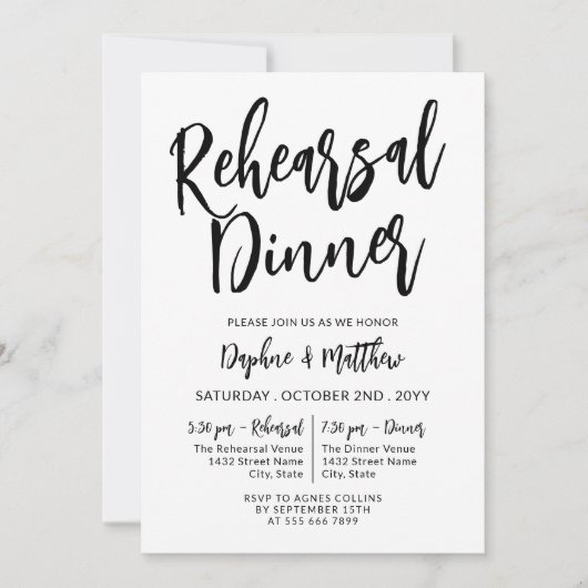 Black Charming Probe Dinner Einladung (Vorderseite)