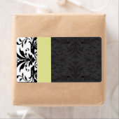 Black & Chartreuse Damask-Adresslisten - (Insitu)