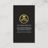 Black Chauffeur Anzug Gold Krawatte Visitenkarte (Rückseite)