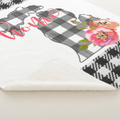 Black Checked Michigan Sherpa Blanket Sherpadecke (3/4)