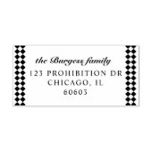Black Checkerboard Border Return Address Permastempel (Design)