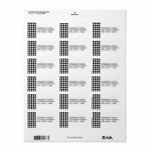 Black Checkered Mod Racing Pattern Adressaufkleber (Vorne)