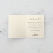 Black Checkered Old Money Photo Wedding Folded Dankeskarte (Innenseite)