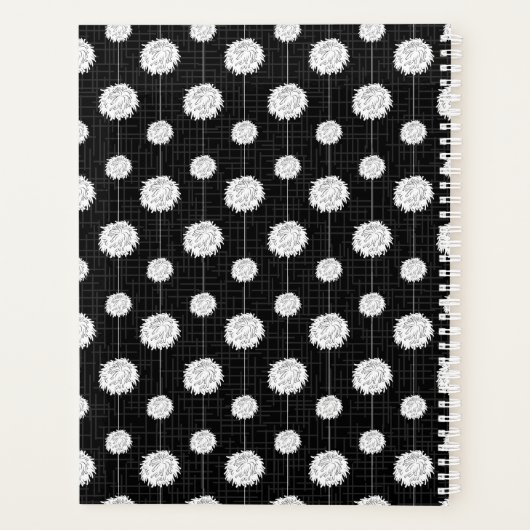 Black Cheerleader Pom Pom Muster Planer (Rückseite)