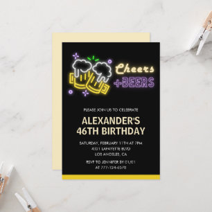 Black Cheers Beer Drinks zum 46. Geburtstag Einladung
