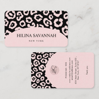 Black Cheetah Skin Business Card Visitenkarte