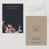 BLACK CHERRY BLOSSOM FLORAL EARRING DISPLAY LOGO VISITENKARTE (Vorne/Hinten)