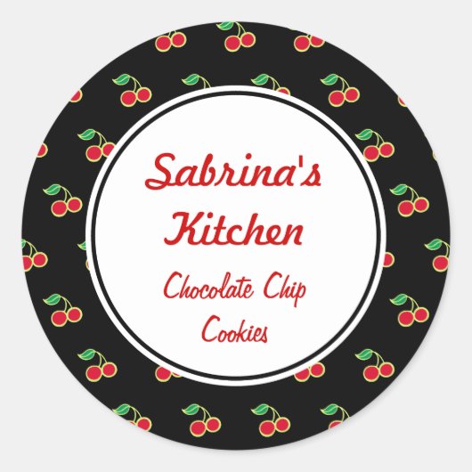 Black Cherry Kitchen Stickers (Vorderseite)