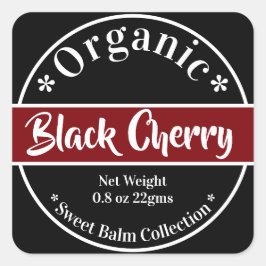 Black Cherry - Modern Typografy Label Collection Quadratischer Aufkleber