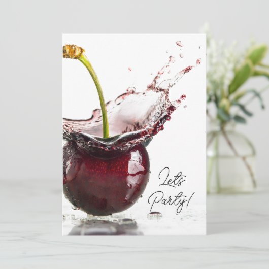 Black Cherry-Party Einladung (Stehend Vorderseite)