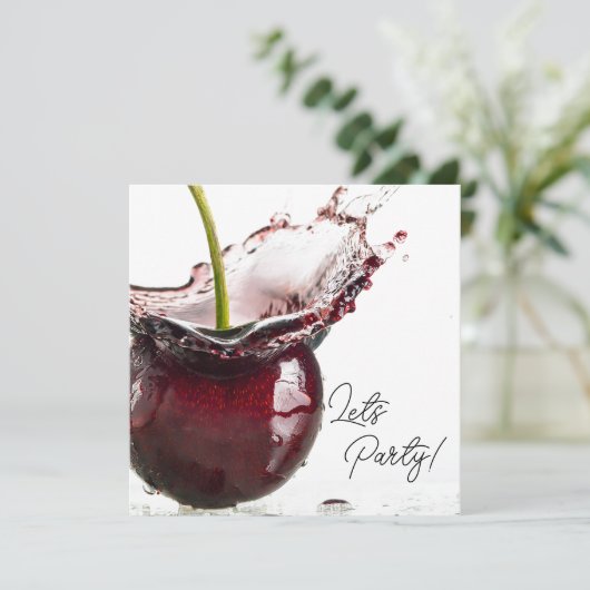 Black Cherry-Party Einladung (Stehend Vorderseite)