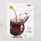 Black Cherry-Party Einladung Postkarte (Vorne/Hinten)