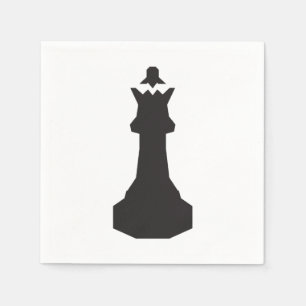 Black Chess Piece Paper Napkins Serviette