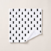 Black Chess Pieces Knight and Rook Badhandtuch Set (Waschlappen)