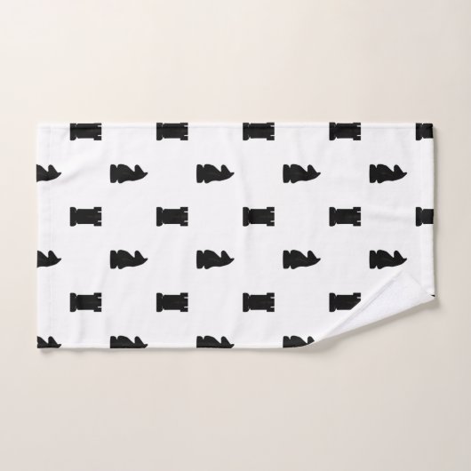 Black Chess Pieces Knight and Rook Badhandtuch Set (Handtuch)