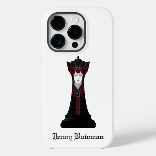Black Chess Queen / Personalisiert Name Case Mate  (Rückseite)