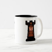 Black Chess Rook Zweifarbige Tasse (VorderseiteRechts)