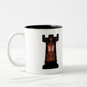 Black Chess Rook Zweifarbige Tasse
