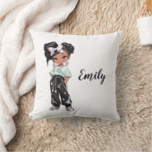 Black Chibi Girl Kissen (Decke)