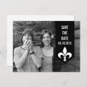 Black Chic Blüh Banner Save the Date Postkarte (Vorne/Hinten)