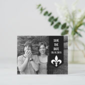 Black Chic Blüh Banner Save the Date Postkarte (Stehend Vorderseite)