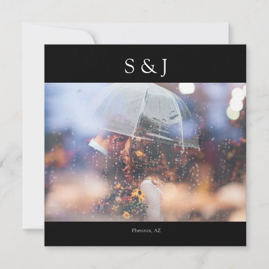 Black Chic Foto Elegante Moderne Kunst, Dichtung u Einladung (Vorderseite)