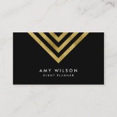 Black Chic Imitats Goldener geometrischer Veransta Visitenkarte (Vorderseite)