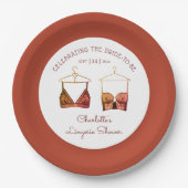 Black Chic Lace Watercolor Lingerie Brautparty Pappteller (Vorderseite)