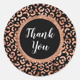 Black Chic Leopard Animal Print Runder Aufkleber