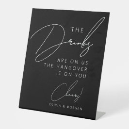 Black Chic Minimalistisch Script Funny Wedding Dri Sockelschild