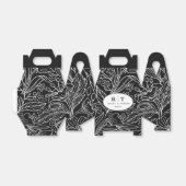 Black Chic Modern Floral Danke Hochzeit Geschenkschachtel (Ungefaltet)