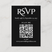 Black Chic Moderne UAWG QR Code Hochzeit Begleitkarte (Vorderseite)