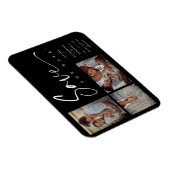 Black Chic Trendy Collage Wedding Covid19 3 Fotos Magnet (Rechte Seite)