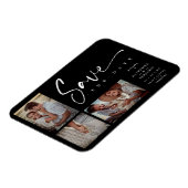 Black Chic Trendy Collage Wedding Covid19 3 Fotos Magnet (Linke Seite)