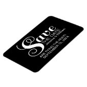 Black Chic Typografie Speichern Sie das Datumsmaga Magnet (Linke Seite)