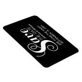Black Chic Typografie Speichern Sie das Datumsmaga Magnet (Rechte Seite)