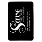 Black Chic Typografie Speichern Sie das Datumsmaga Magnet (Vertikal)