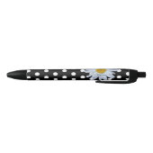 Black Chic White Polka Dos Fun Daisy Custom Kugelschreiber (Unterseite)