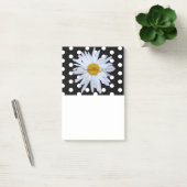 Black Chic White Polka Dots Daisy Custom Post-it Klebezettel (Büro)
