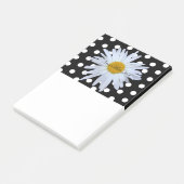Black Chic White Polka Dots Daisy Custom Post-it Klebezettel (angewinkelt)