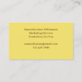 Black Chic White Polka Dots Daisy Custom Visitenkarte (Rückseite)