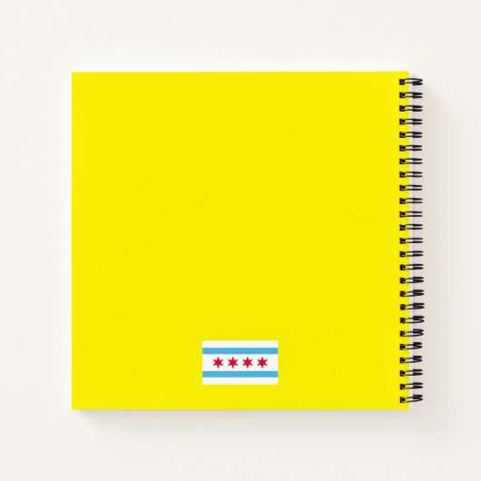 Black Chicago "L" Profil auf gelbem Hintergrund Notizblock (Rückseite)