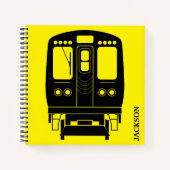 Black Chicago "L" Profil auf gelbem Hintergrund Notizblock (Vorderseite)