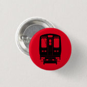 Black Chicago "L" Profil auf Red Background Button (Vorne & Hinten)