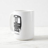 Black Chicago "L" Profil Kaffeetasse (Vorderseite Links)