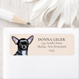 Black Chihuahua Dog Personalisierte Adresse