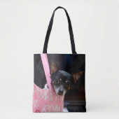 Black Chihuahua Shopping Tasche (Vorderseite)