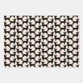 Black Chihuahua Silhouette Tiled Pattern Geschenkpapier Set (Vorderseite 3)